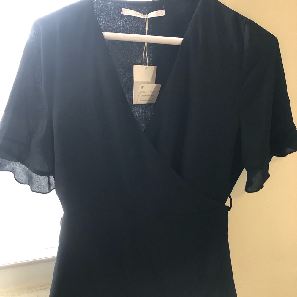 Zara Elegant Black Wrap Dress